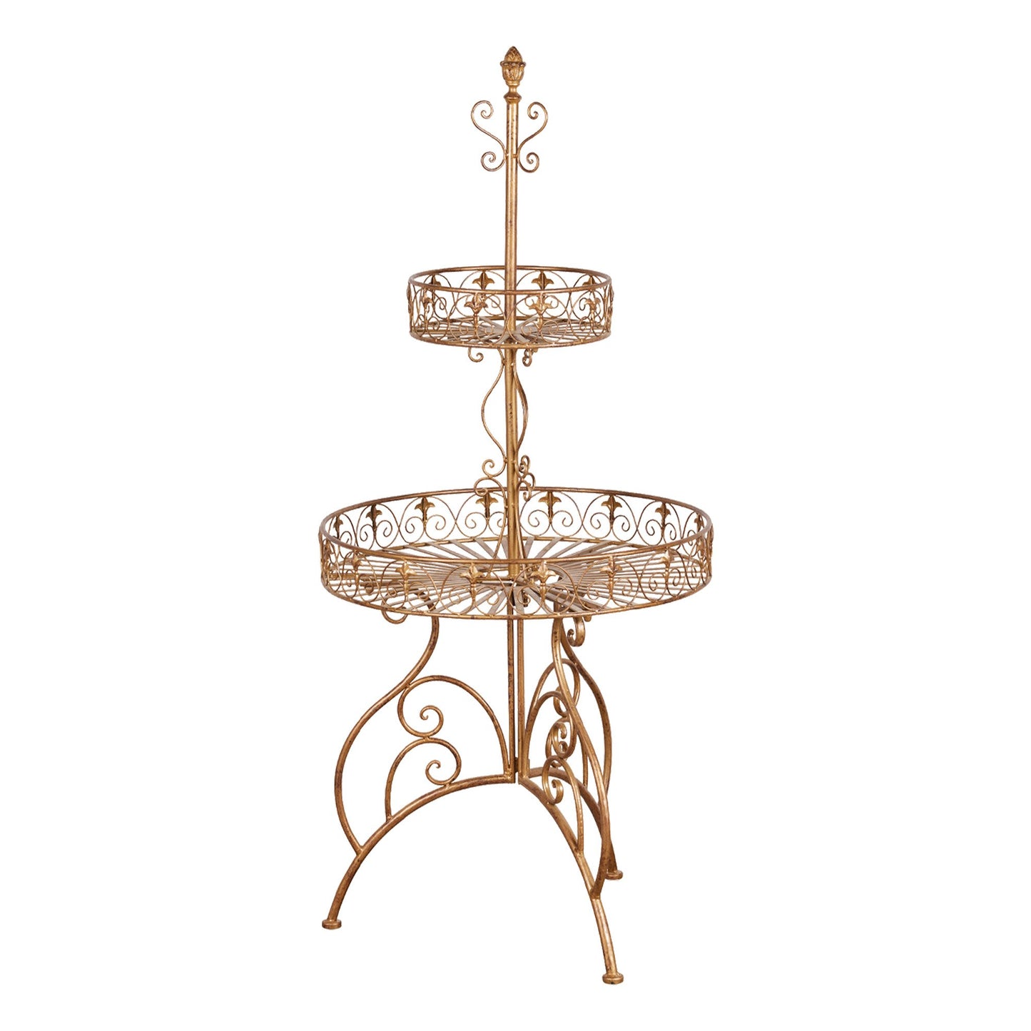 Christabelle Antique Gold 2-Tier Metal Display Stand