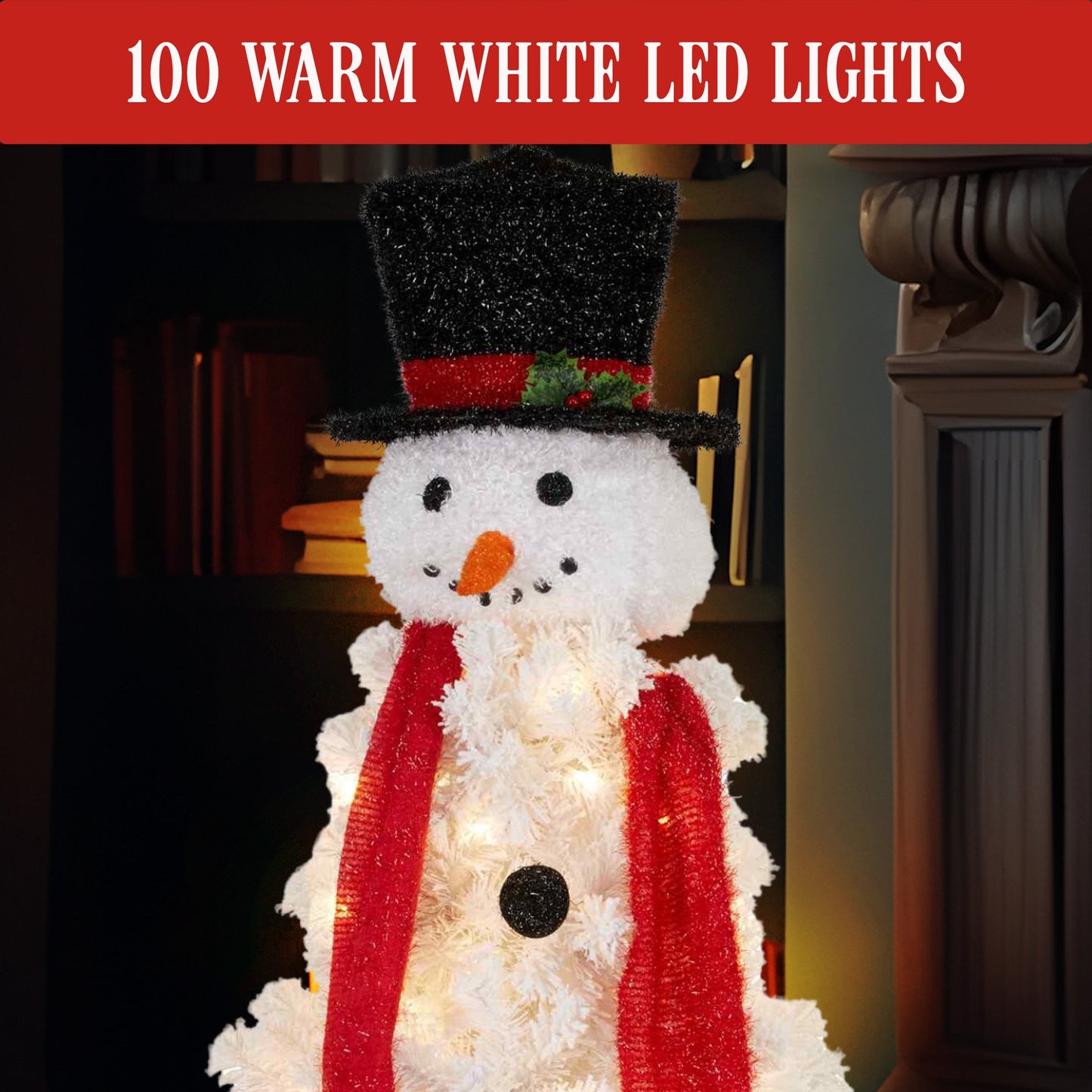 Christabelle Christabelle 4ft 122cm Snowman Christmas Tree with Lights