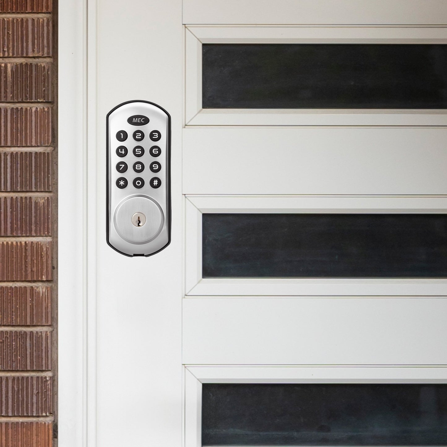 MEC Digital Motorised Smart Lock 20 User Codes Auto-Lock Backlit Keypad Chrome