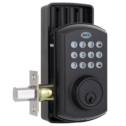 MEC Digital Motorised Smart Lock 50 User Codes Auto-Lock Backlit Keypad Matte Black