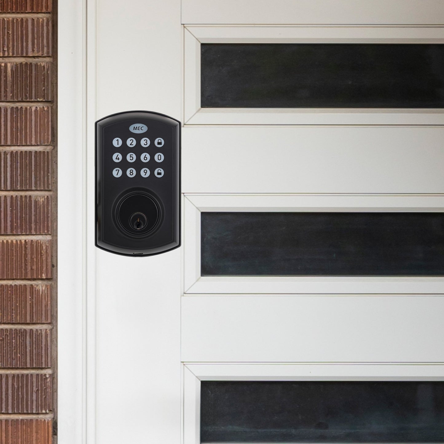MEC Digital Motorised Smart Lock 50 User Codes Auto-Lock Backlit Keypad Matte Black