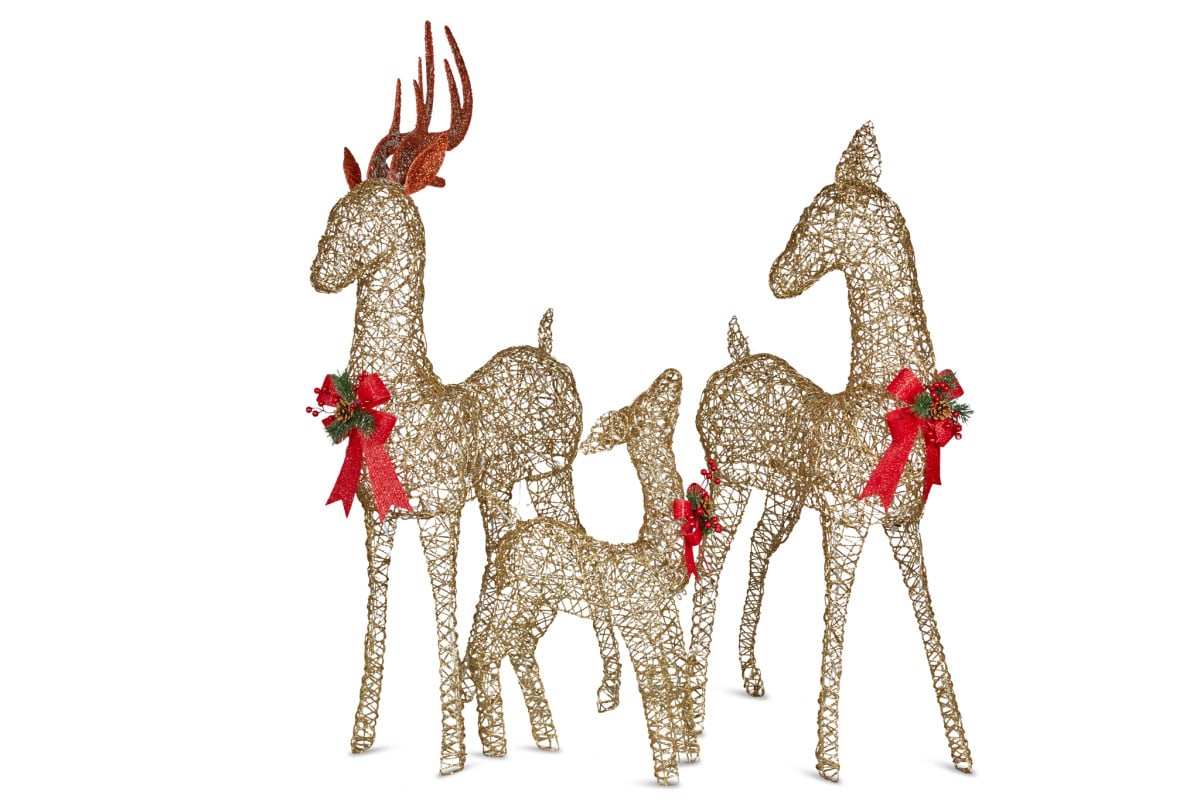 Christabelle Set of 3 Outdoor Christmas Display Reindeer with Lights