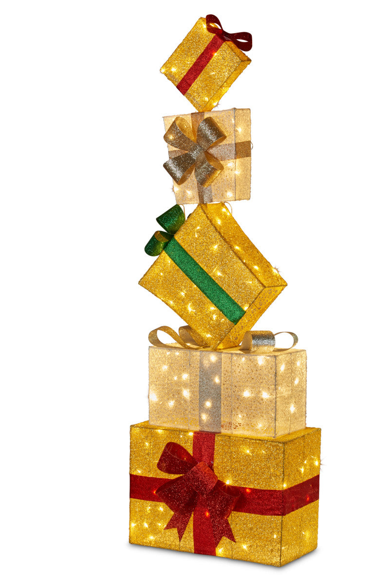 Christabelle 167cm Outdoor Christmas Present Stack with Lights