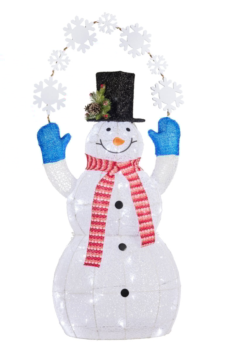 Christabelle 120cm Outdoor Snowman Snowflakes with Lights