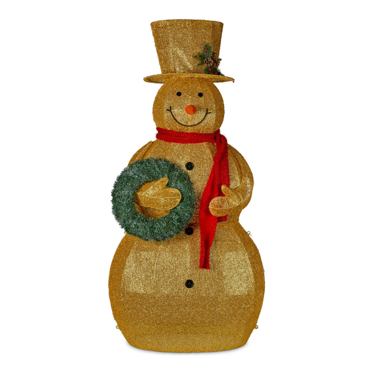 Christabelle 150cm Gold Outdoor Christmas Snowman with Lights