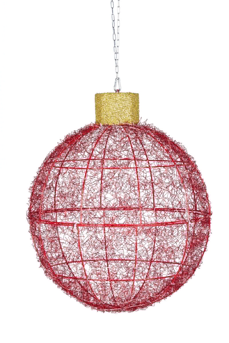 Christabelle Christmas Display Bauble with Red Lights- Indoor/Outdoor - 50cm
