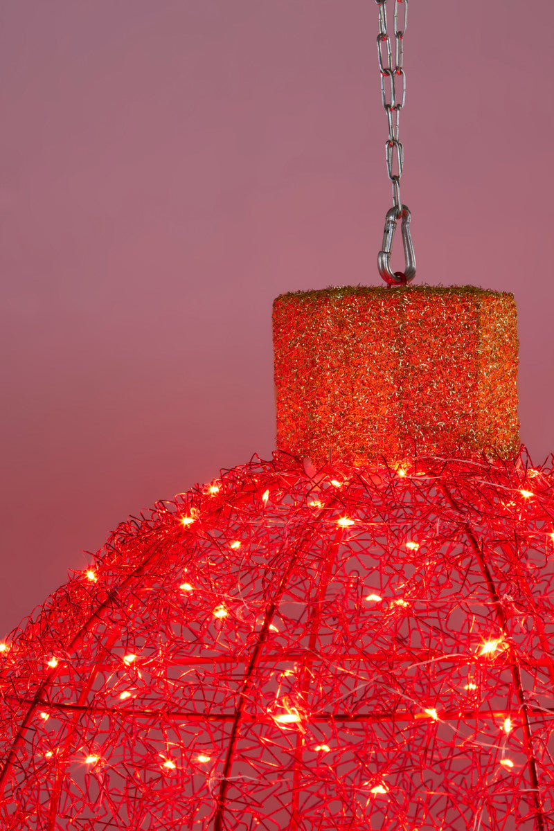 Christabelle Christmas Display Bauble with Red Lights- Indoor/Outdoor - 50cm