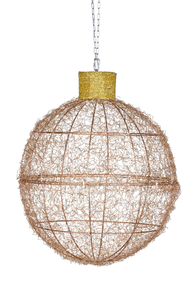 Christabelle 50cm Christmas Display Bauble with Gold LED Lights Indoor Outdoor Decoration