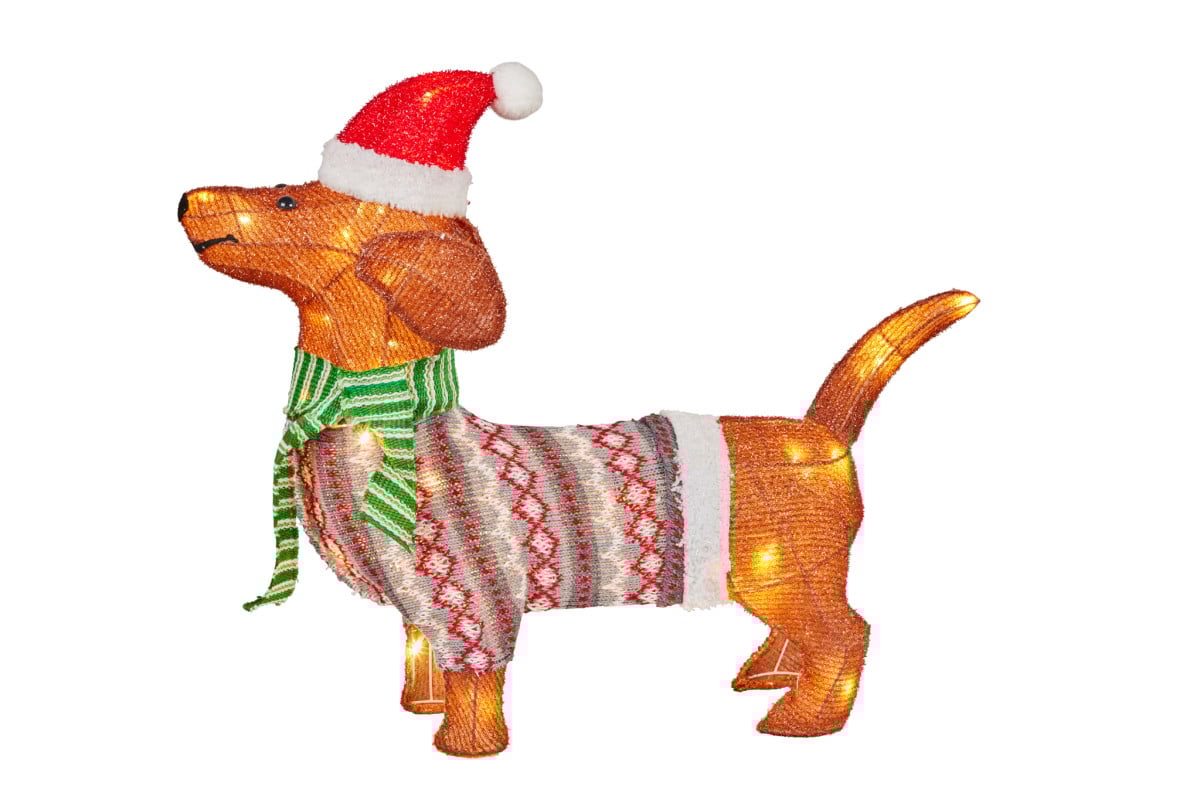 Christabelle Christmas Dachshund Display with Lights - Indoor/Outdoor 57cm