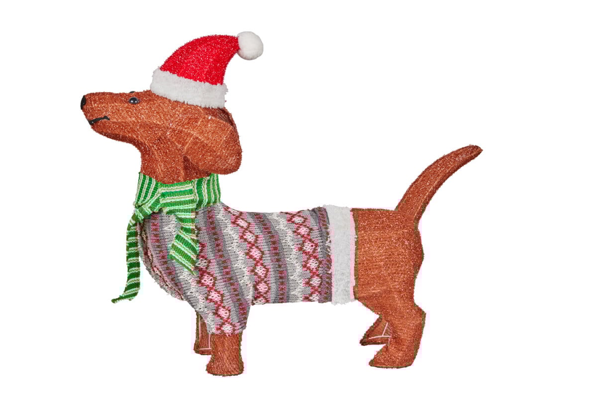 Christabelle Christmas Dachshund Display with Lights - Indoor/Outdoor 57cm