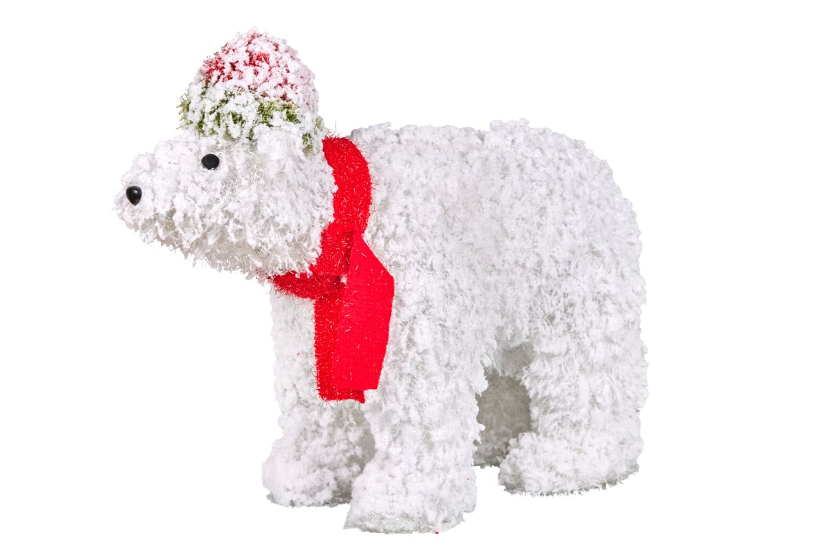 Christabelle Christmas Polar Bear with LED Lights & Snowy Finish 43cm Decoration
