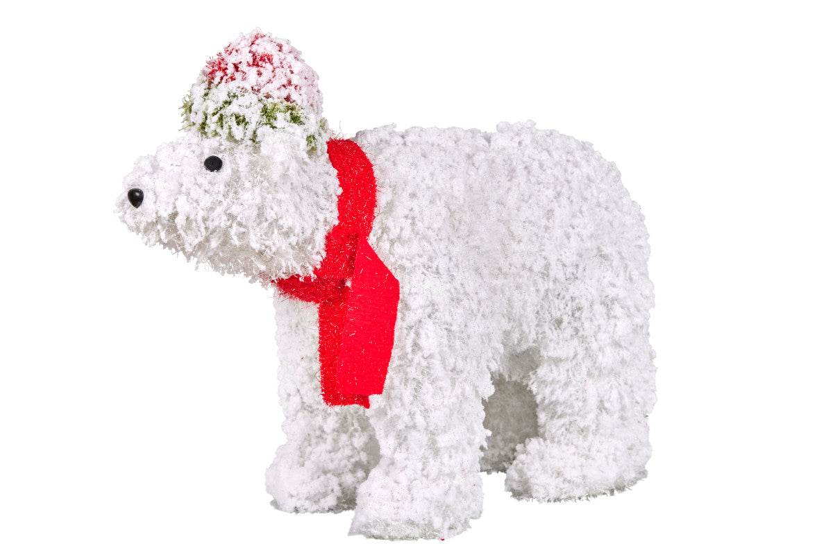 Christabelle Christmas Polar Bear with LED Lights & Snowy Finish 43cm Decoration