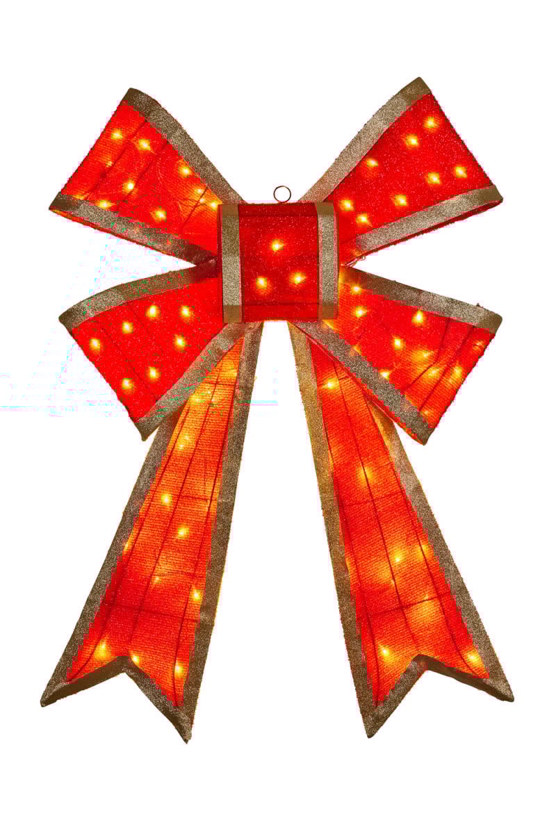 Christabelle Christmas Bow Display with Lights- Red Indoor/Outdoor 110cm