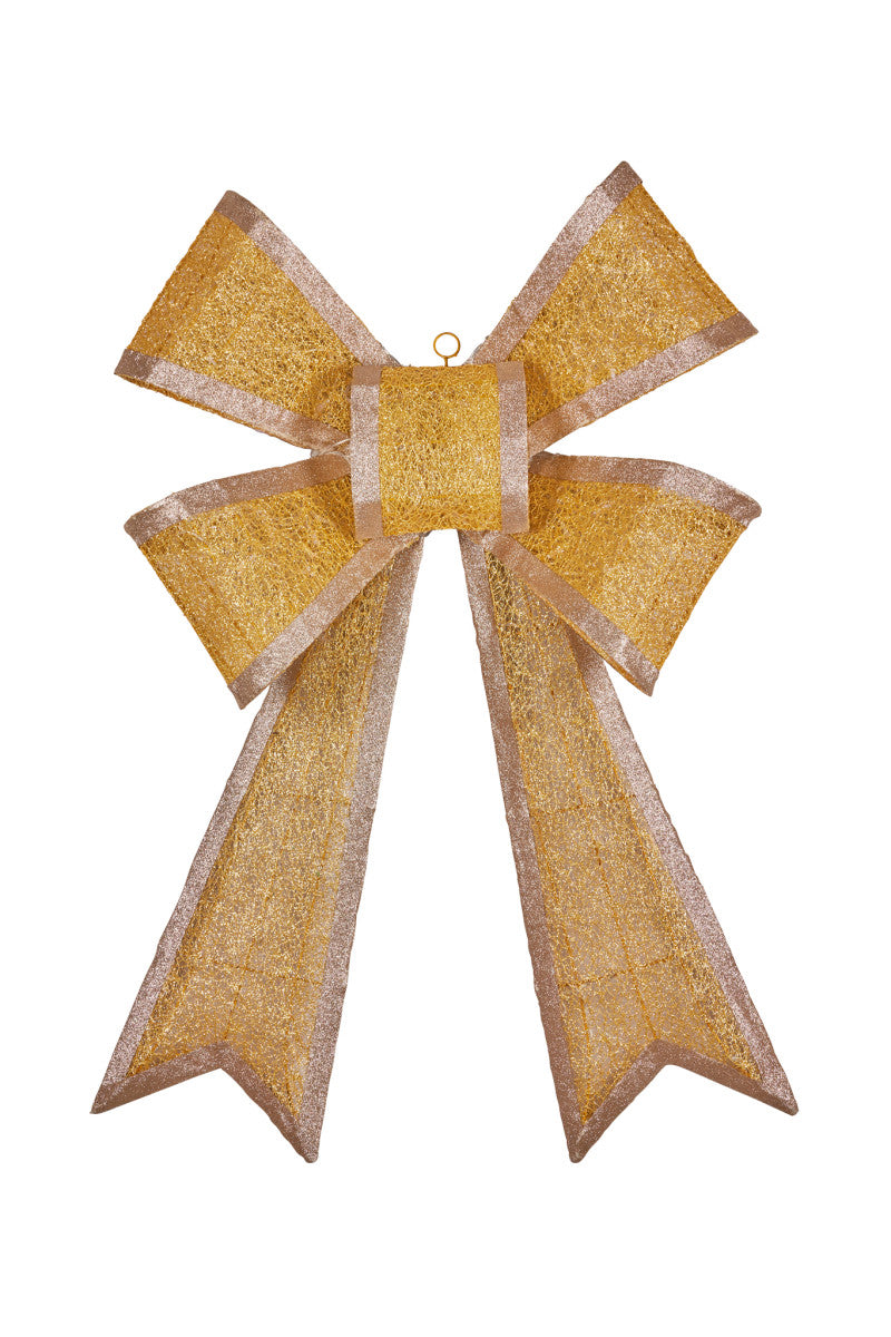 Christabelle Christmas Bow Display with Lights - Gold Indoor/Outdoor 110cm