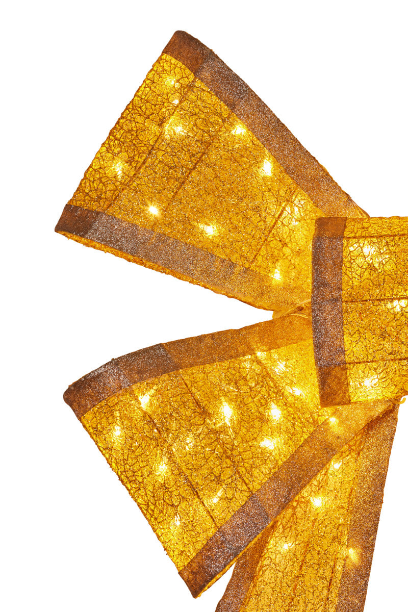 Christabelle Christmas Bow Display with Lights - Gold Indoor/Outdoor 110cm