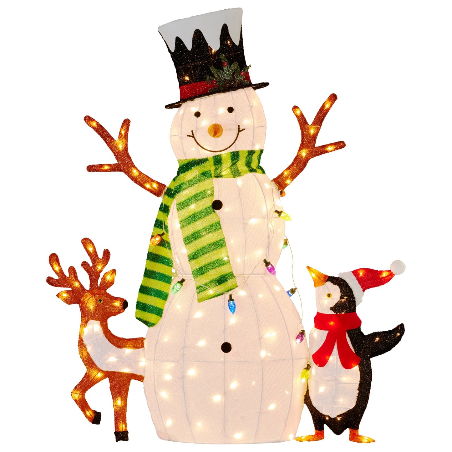 Christabelle 1.2m Christmas Snowman Display with LED Lights and Animals
