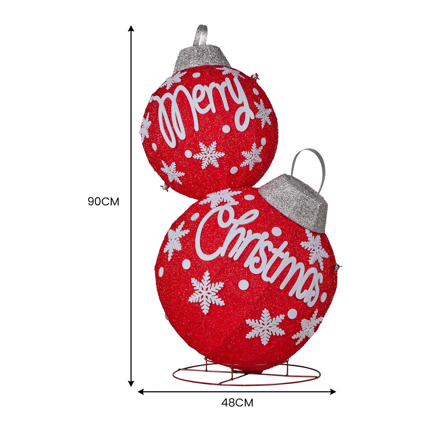 Christabelle Oversized Christmas Bauble Display Warm White LED Lights Indoor & Outdoor Holiday Decoration w/Wire Base