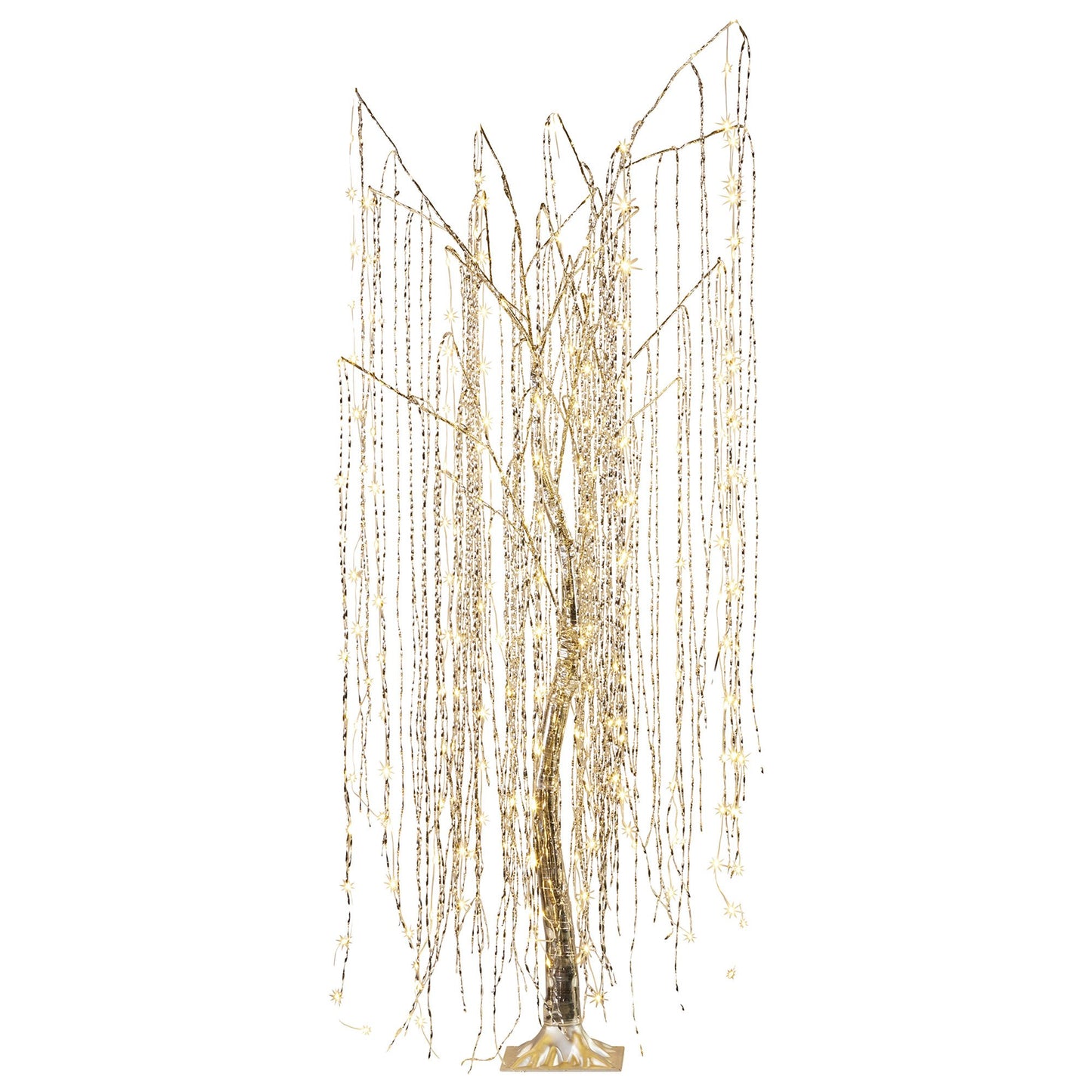 Christabelle Silver Willow Tree 180cm Christmas Display Warm White LED Lights Flexible Branches & Hanging Strands