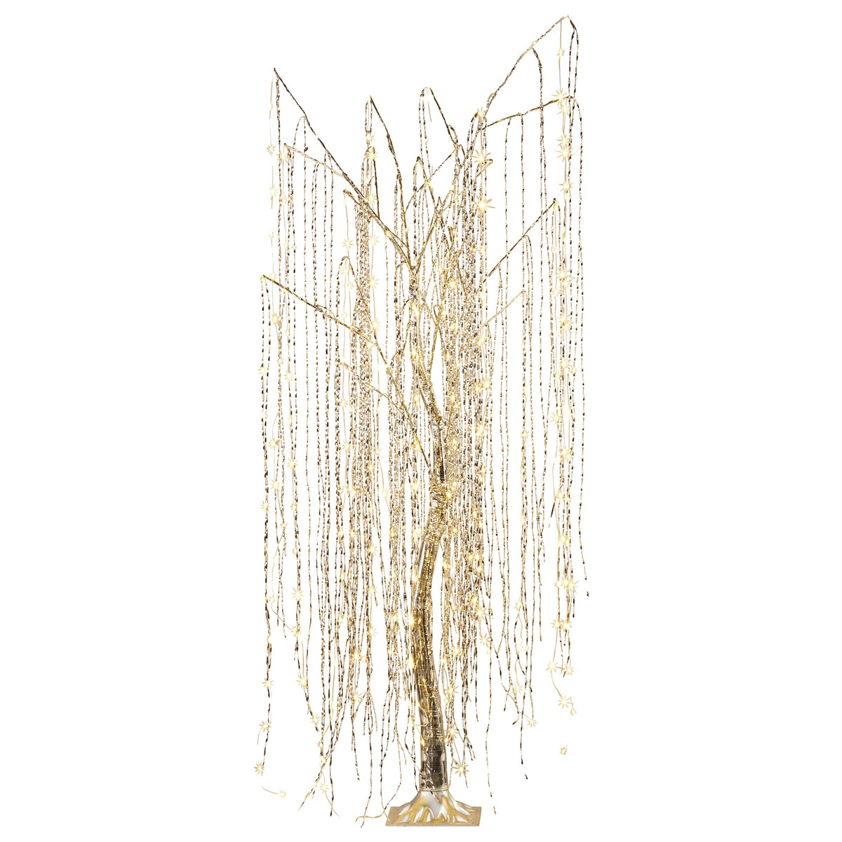 Christabelle Silver Willow Tree 180cm Christmas Display Warm White LED Lights Flexible Branches & Hanging Strands