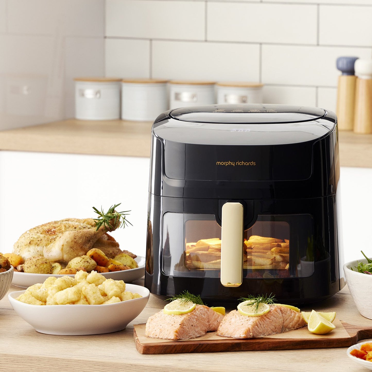 Morphy Richards 6.5L Digital Air Fryer MRAF72BK w/LED Touch Control Panel 8 Preset Cooking Programs Non Stick Drawer