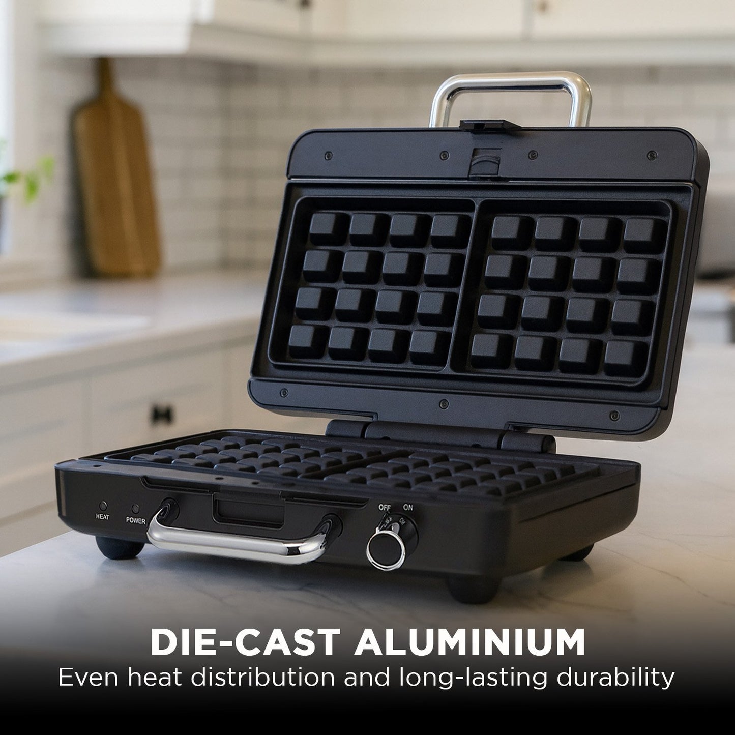 Morphy Richards MREMP4TNM Titanium 900W Multipress Jaffle Panini Waffle Pie 4 Plates Non-Stick Press Sandwich Maker