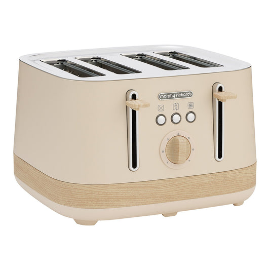 Morphy Richards Essence Scandi 4-Slice Toaster Deep Self-Centring Slots, Browning Control Cancel Reheat & Defrost
