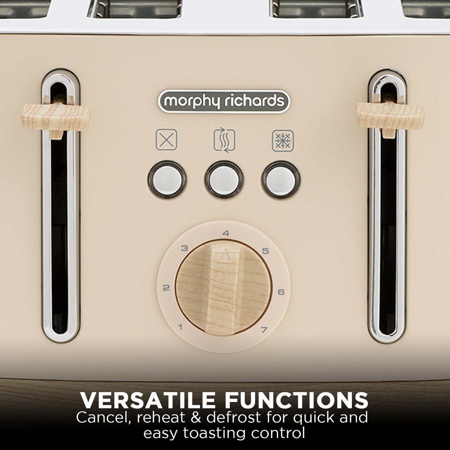 Morphy Richards Essence Scandi 4-Slice Toaster Deep Self-Centring Slots, Browning Control Cancel Reheat & Defrost