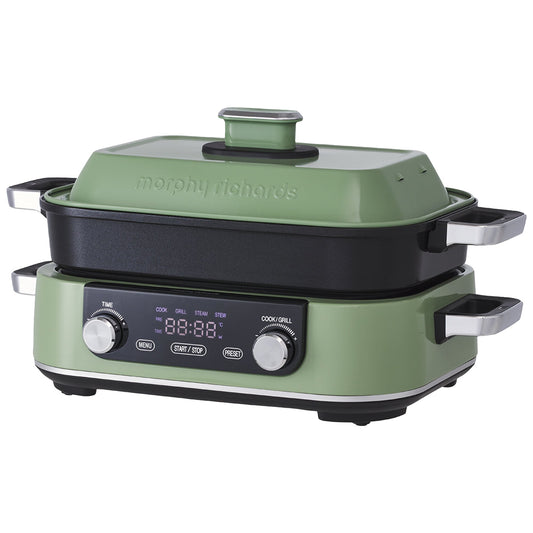Morphy Richards 3L Non-Stick Multifunction Electric Cooker Pan in Green