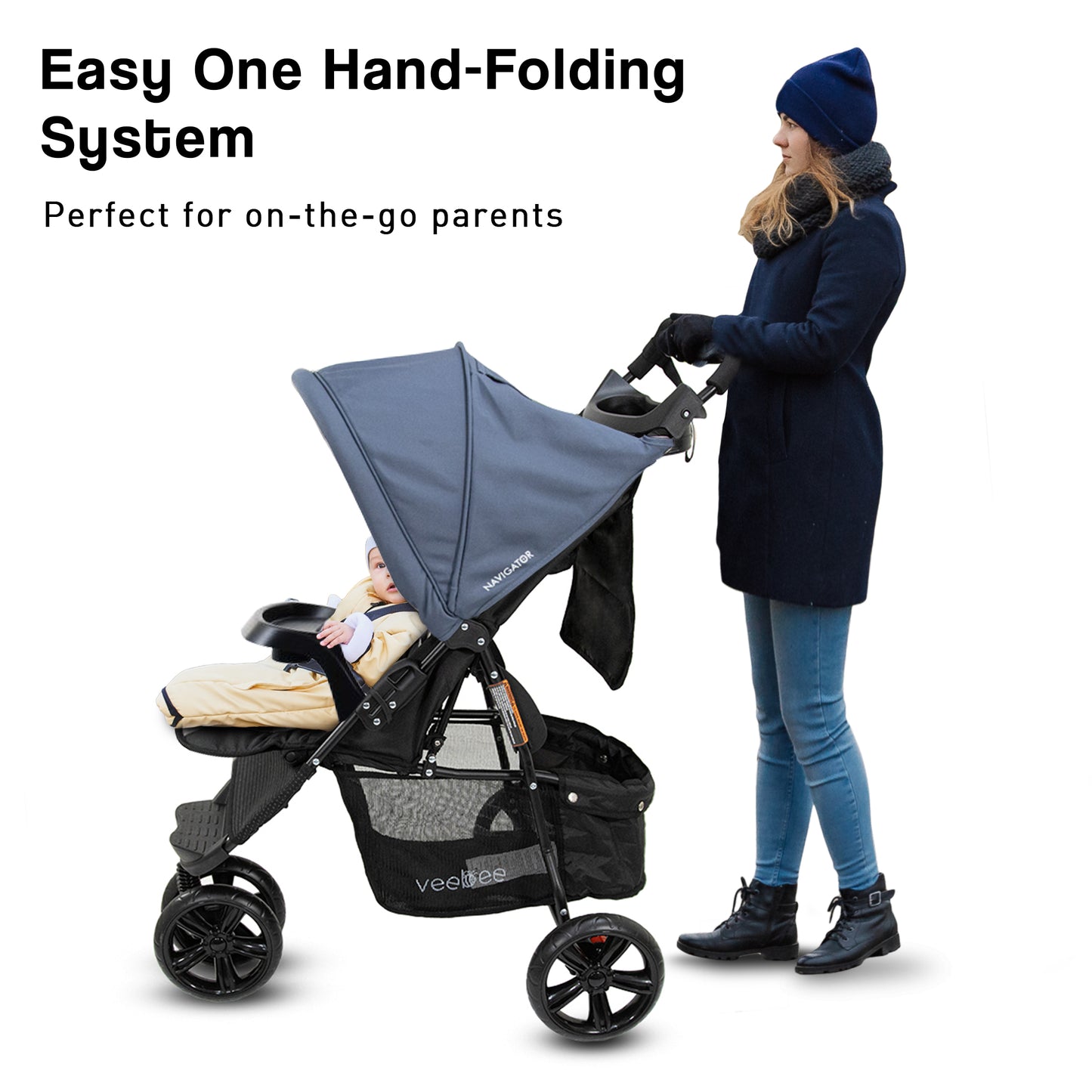 Veebee 3-Wheel Navigator Stroller - Glacier