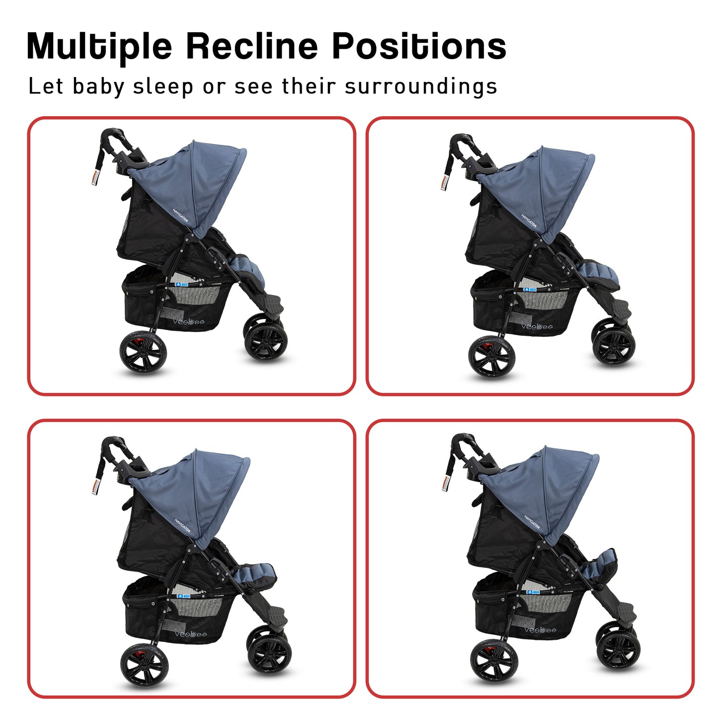Veebee 3-Wheel Navigator Stroller - Glacier