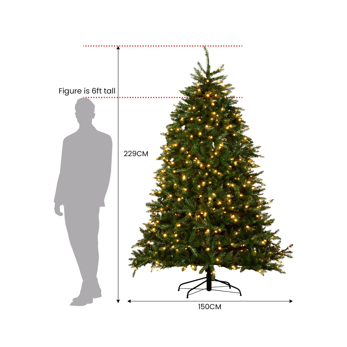 Christabelle 2.3m Dunhill Shimmer Fir Pre-Lit Christmas Tree