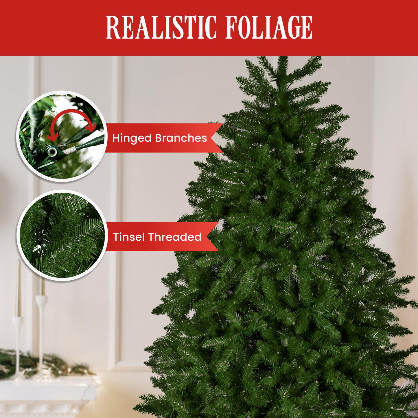 Christabelle 2.3m Dunhill Shimmer Fir Pre-Lit Christmas Tree