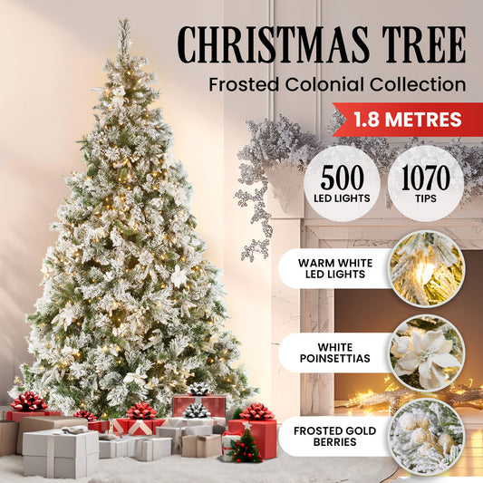 National Tree Company 1.8m Frosted Colonial Prelit Christmas Tree