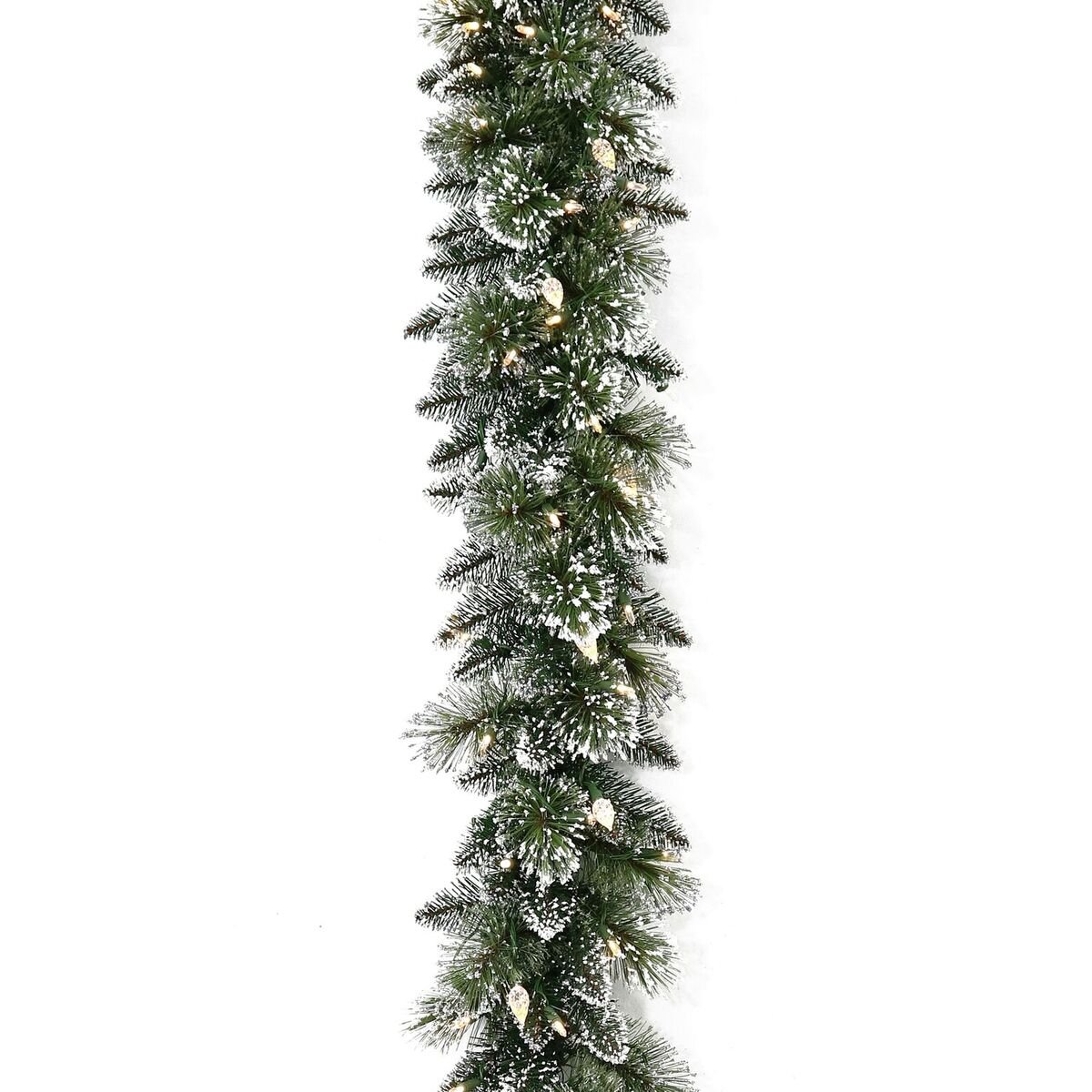 Christabelle 2.7m Christmas Garland with LED Lights Glittery Snow Bristle Tree Decoration Ornament
