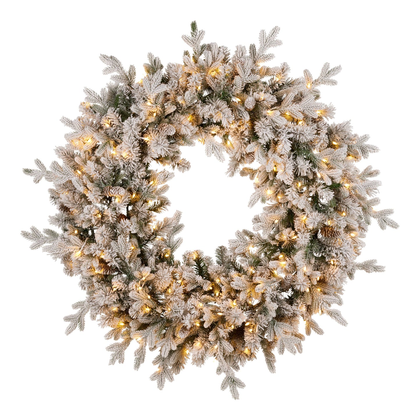 Christabelle Large 1.2m Christmas Wreath Snowy Dorchester with LED Lights Front Door Decoration Ornament