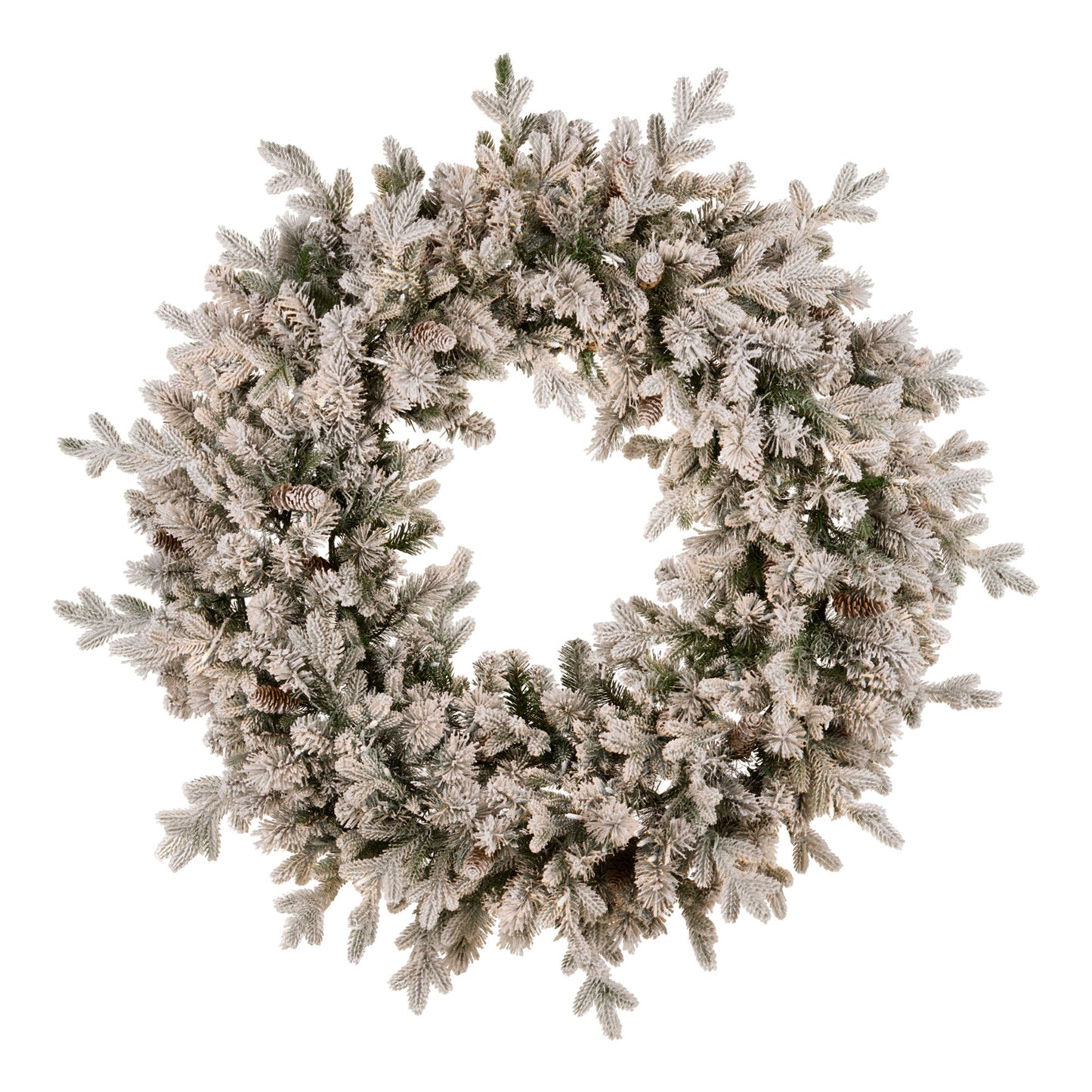 Christabelle Large 1.2m Christmas Wreath Snowy Dorchester with LED Lights Front Door Decoration Ornament