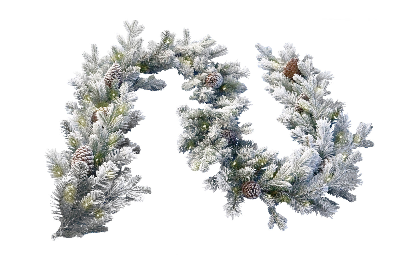 Christabelle 2.7m Christmas Garland with Lights Dorchester Snow Tree Decoration Ornament