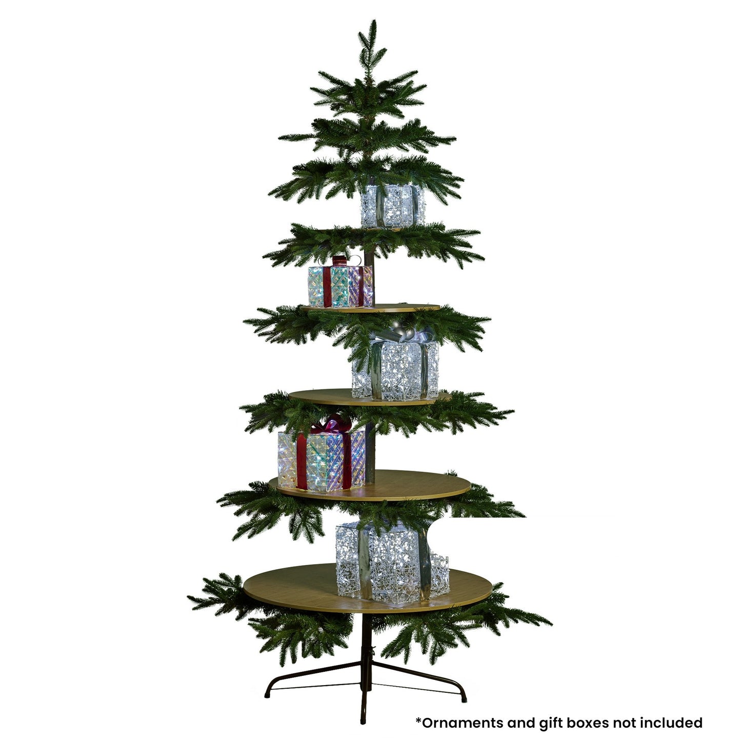 Christabelle 2.3m Christmas Display Tree with 5 Shelves & Foliage