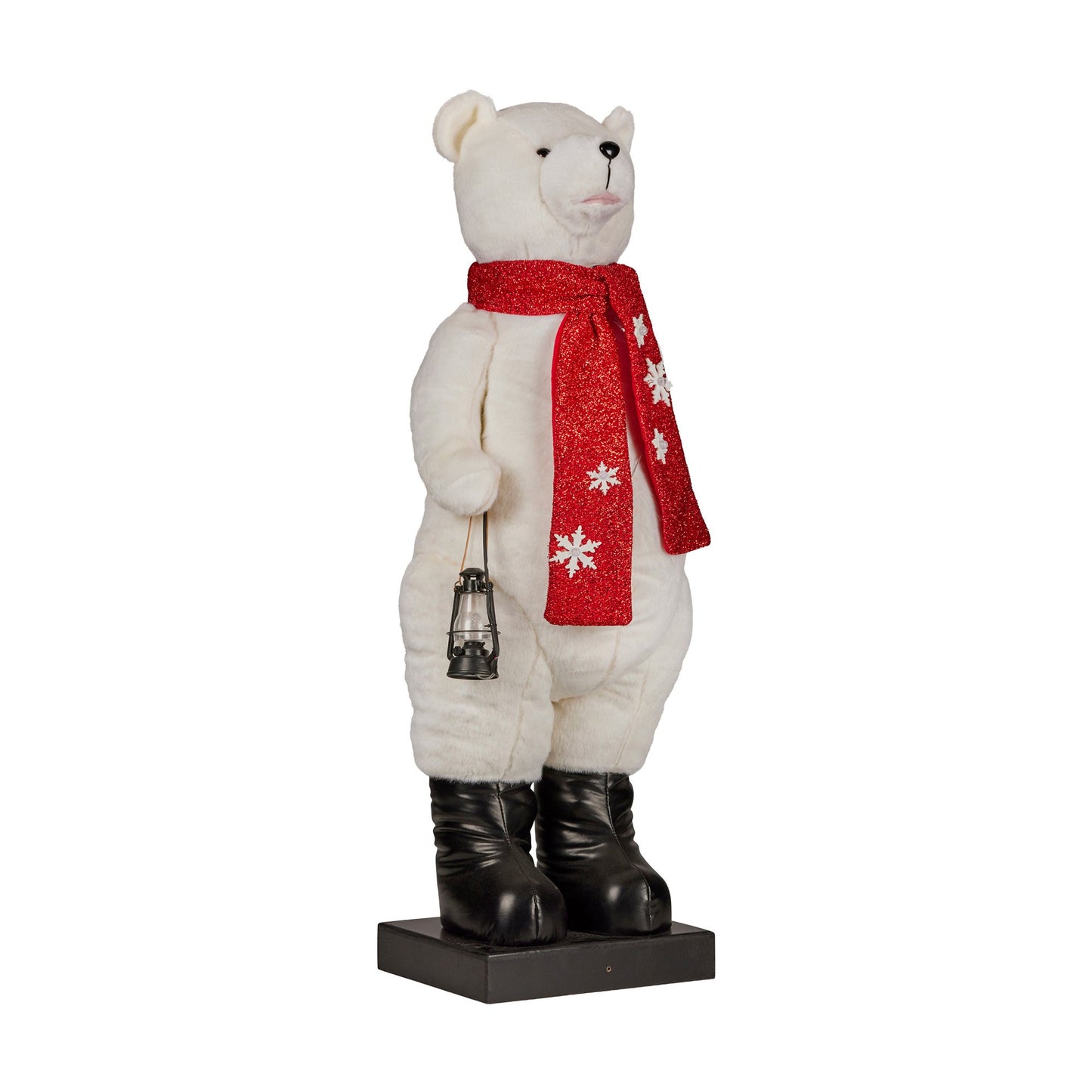 Christabelle Large 1.1m Musical Animated LED White Christmas Bear Decoration Light-Up Lantern Ornament