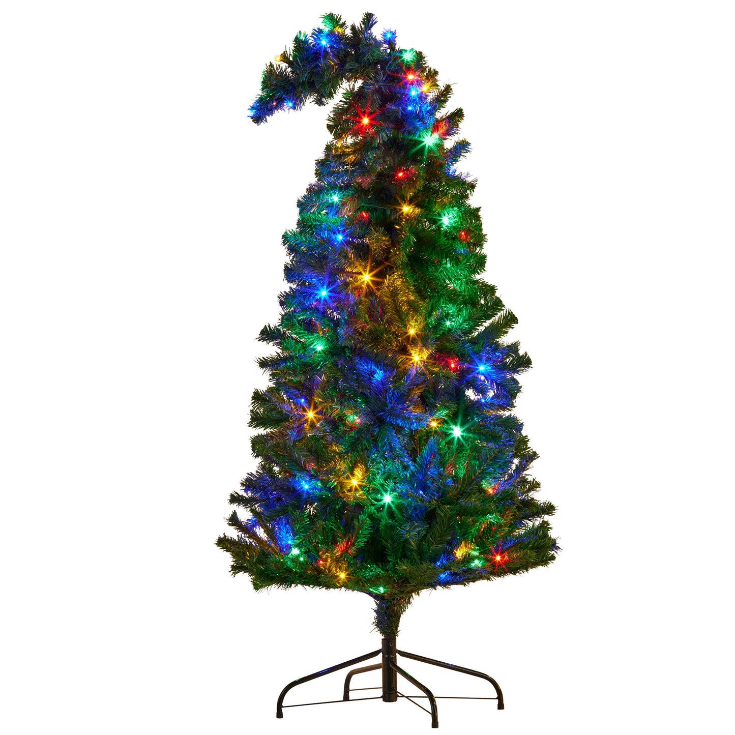 Christabelle Bad Santa Curved Multicolour Pre-Lit Christmas Tree - 1.2m