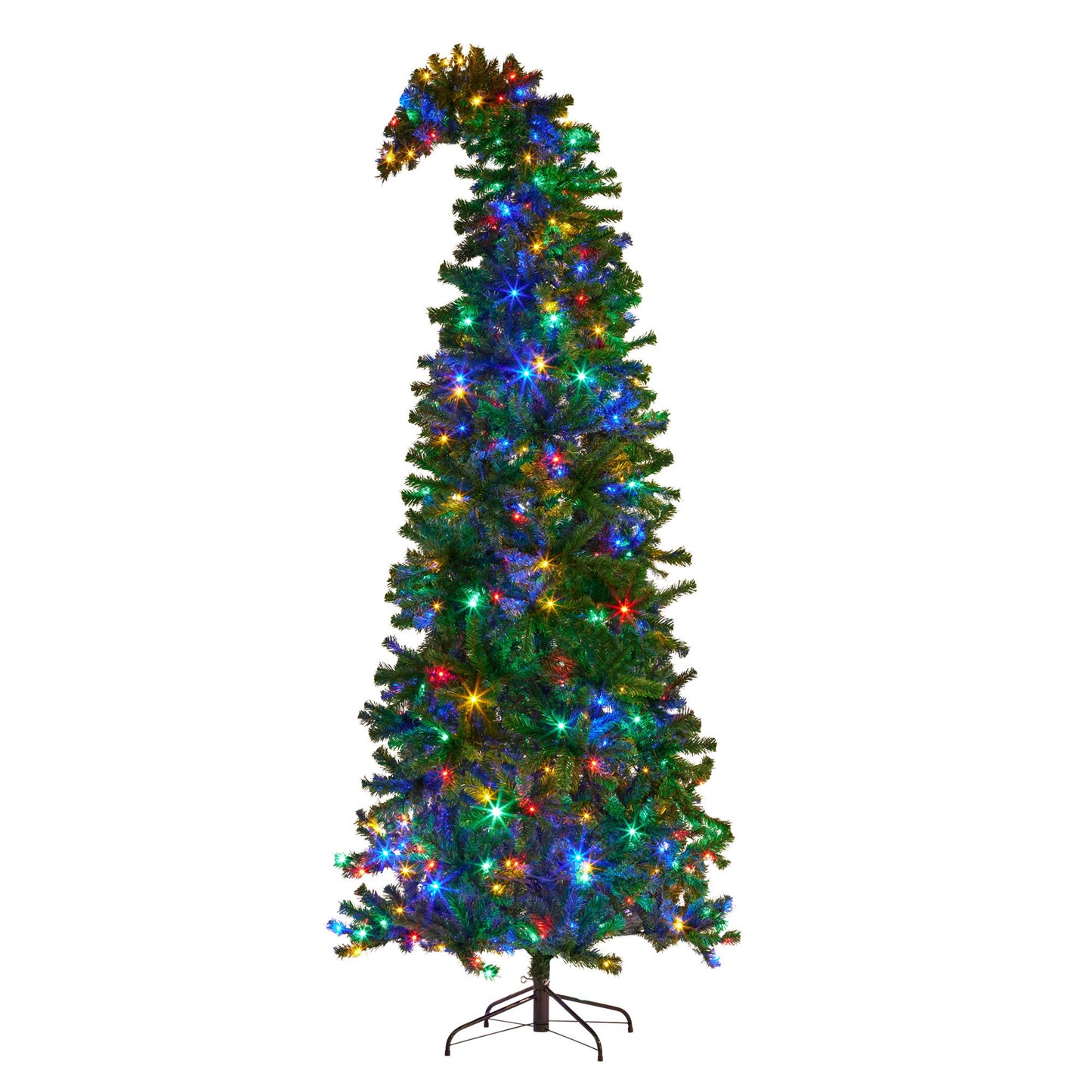 Christabelle Bad Santa Curved Multicolour Pre-Lit Christmas Tree - 2.3m