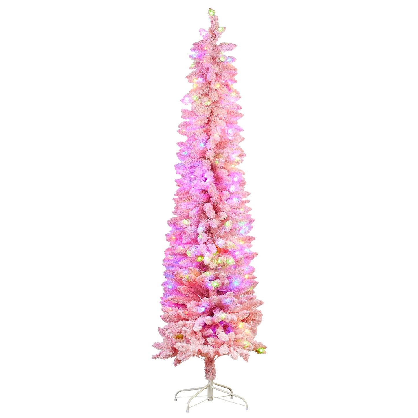 Christabelle Candy Floss Pink 1.8m Pre-Lit Multicolour Slim Christmas Tree