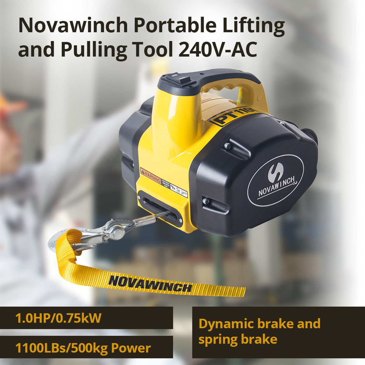Novawinch PT1100 Portable Lifting and Pulling Tool 240V-AC