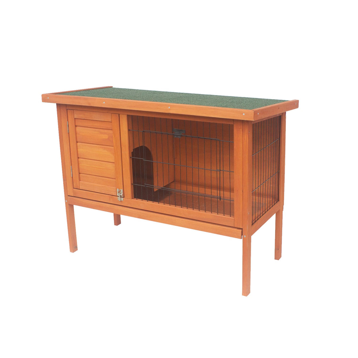 Little Buddies Wooden Outdoor Rabbit Hutch 2 Section Animal Cage Guinea Pig House with Run & Pull Out Tray