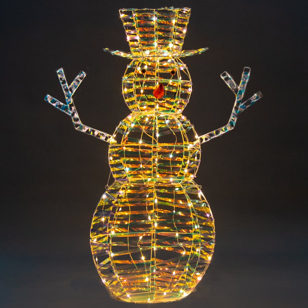 Christabelle 1.2m Christmas Snowman Indoor Outdoor Display Decoration LED Lights Front Yard Lawn Statue Ornament