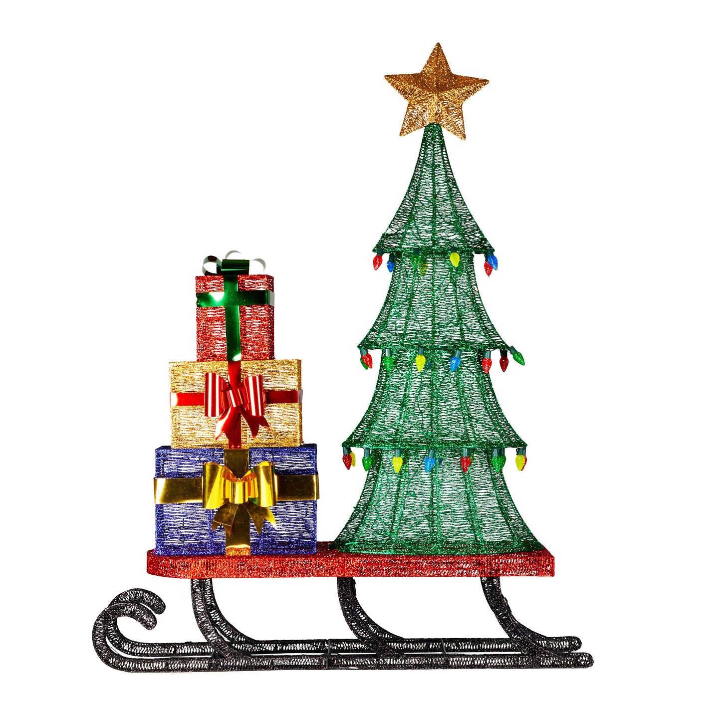Christabelle Christmas Display Sled with Tree and Presents - 183cm