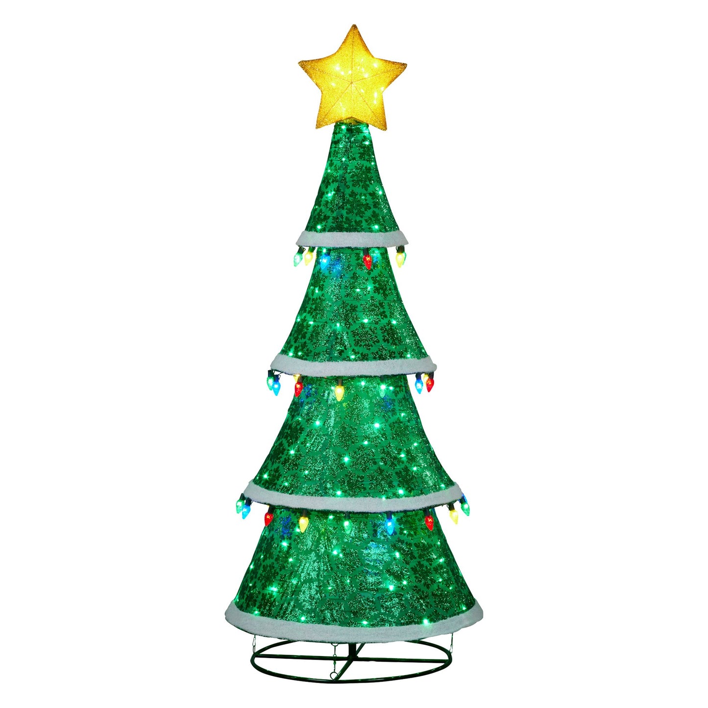 Christabelle Large 2m Indoor Outdoor Tiered Christmas Tree with Lights