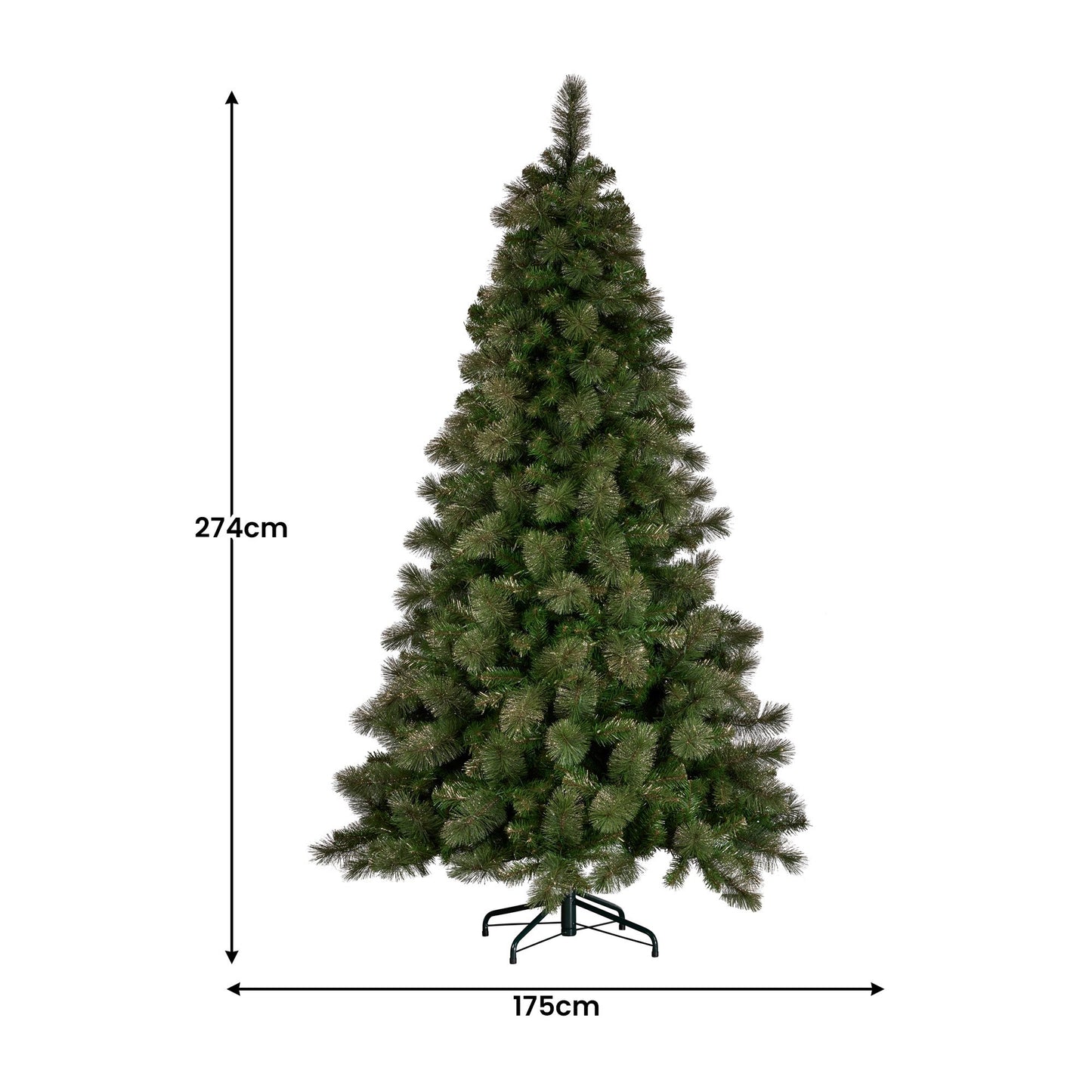 Christabelle 9ft Christmas Tree Glittery Gold Pine Needles 850 LED Multi-Functional Lights Xmas Decor