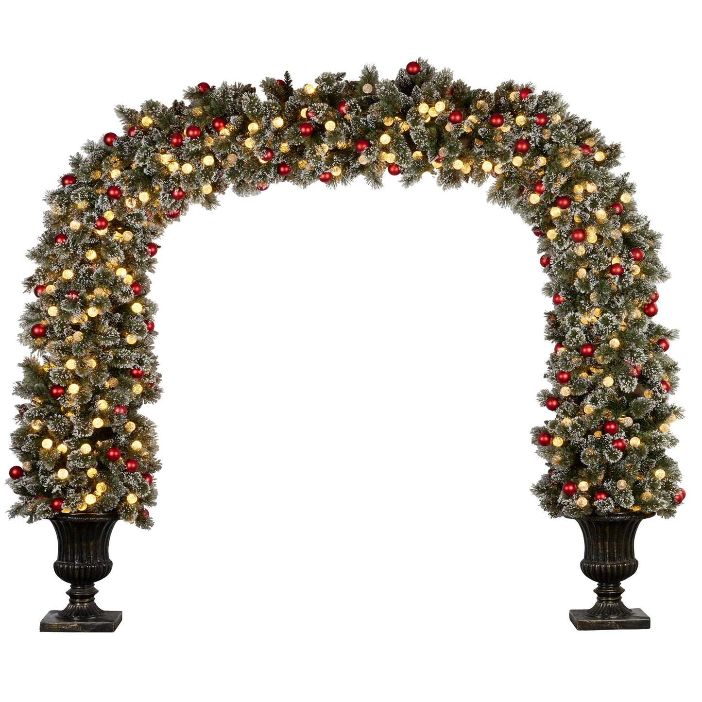 Christabelle Snowy Bristle 2.4m Christmas Archway with Snowball Lights
