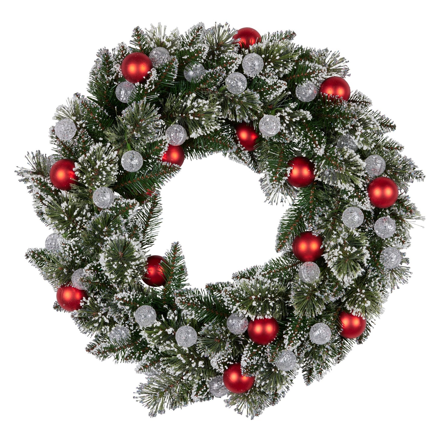 Christabelle 76cm Snowy Bristle Pre-Lit Multicolour Christmas Wreath